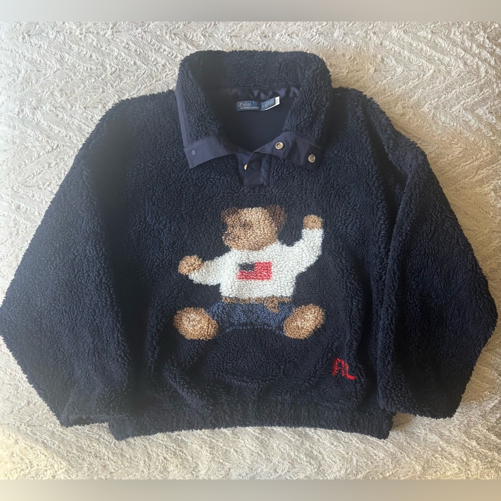 Polo Ralph Lauren Vintage Polo Bear Fleece Sweatshirt L